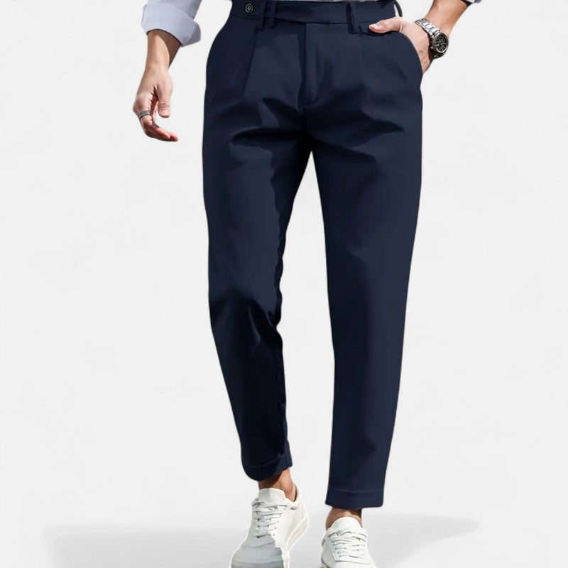 Men’s Slim-Fit Pleated Suit Trousers