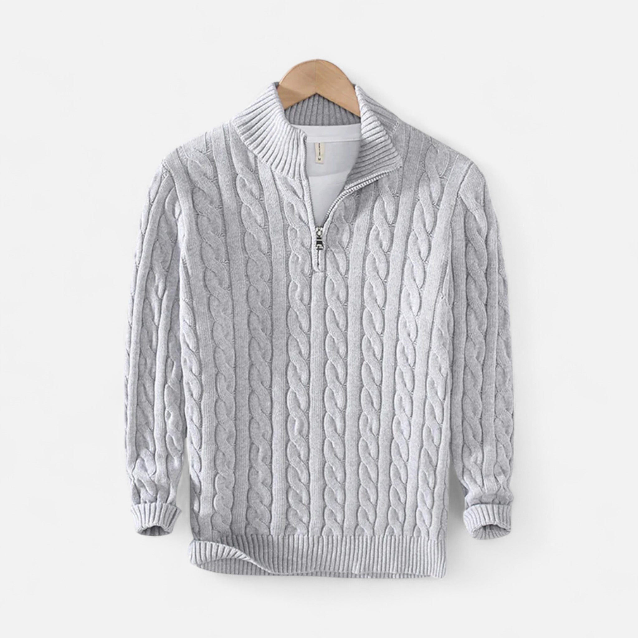 Belcien | Men’s Half-Zip Wool Blend Sweater