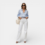 Belcien | Women’s White High Waist Wide Leg Pants