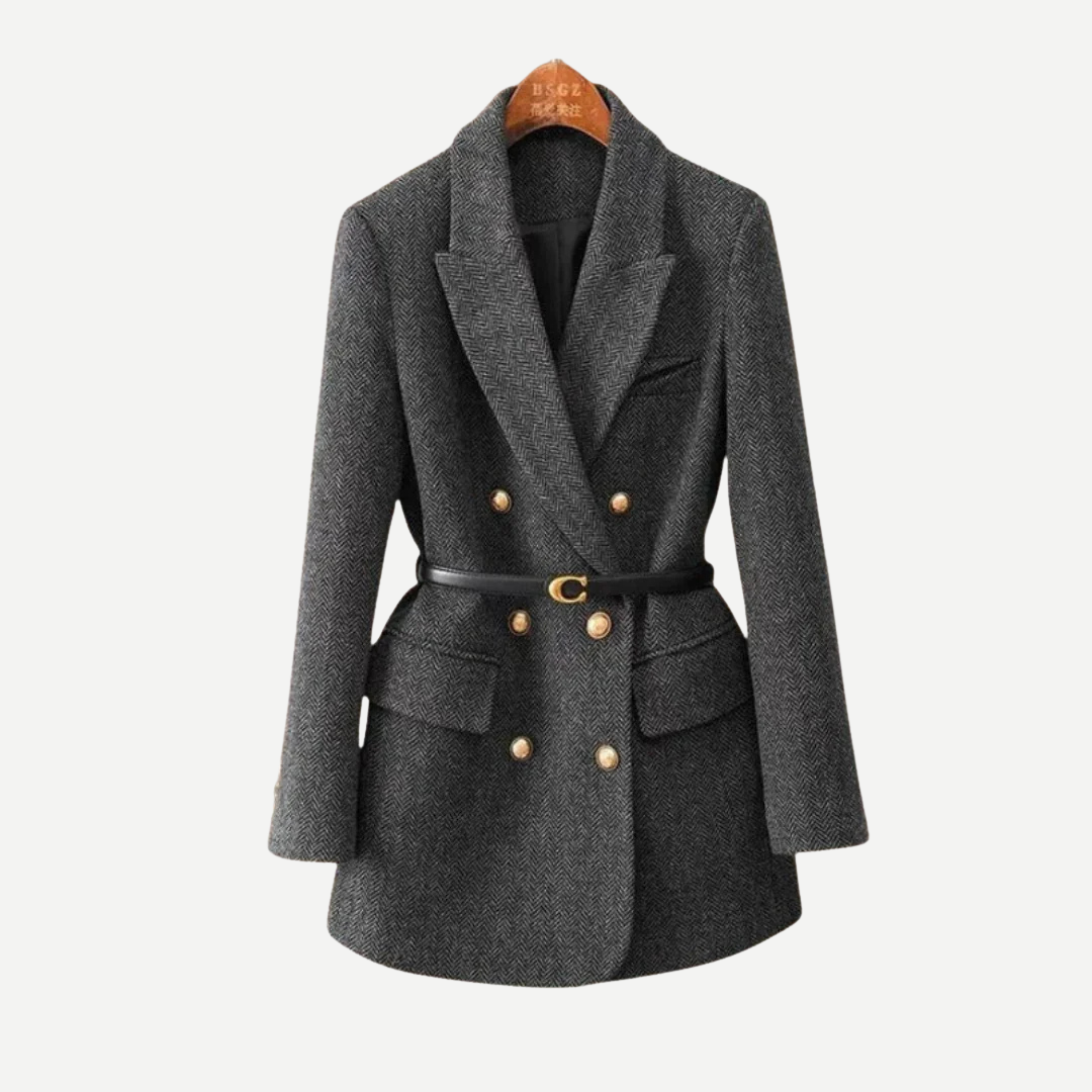 Belcien | Women’s Double-Breasted Tweed