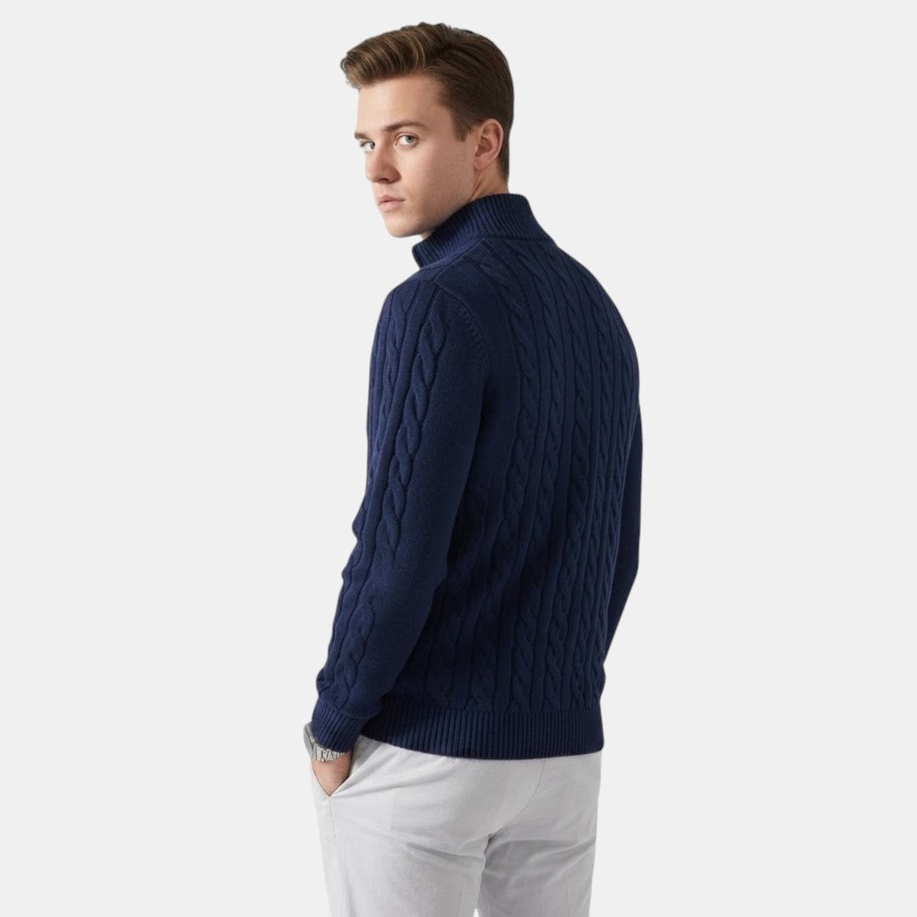 Belcien | Men’s Half-Zip Wool Blend Sweater