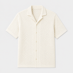 Short-sleeve checkered shirt on a light gray background