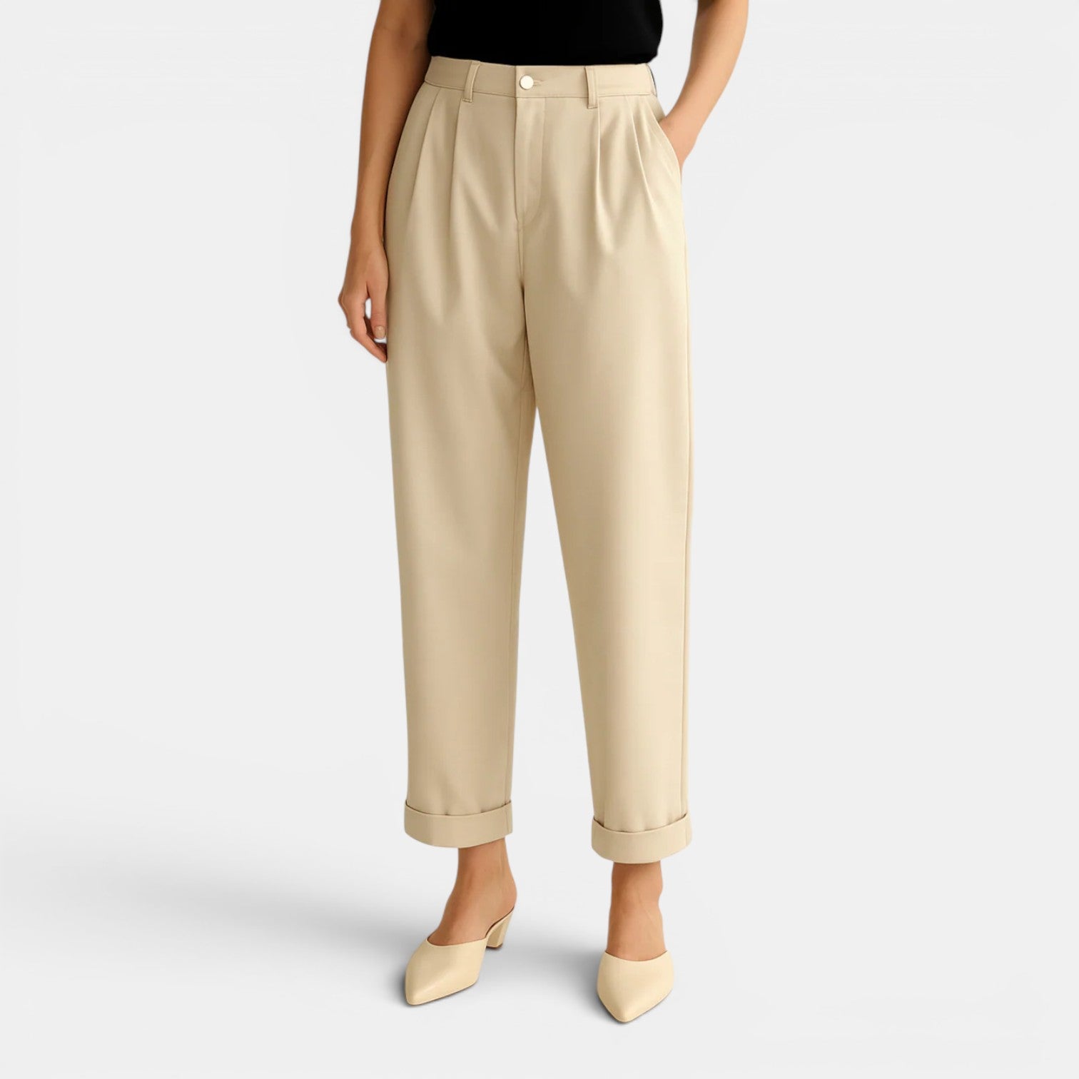 Belcien - Women’s High Waist Linen Pants