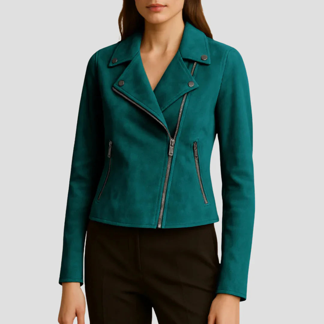 Belcien | Women’s Suede Biker Jacket