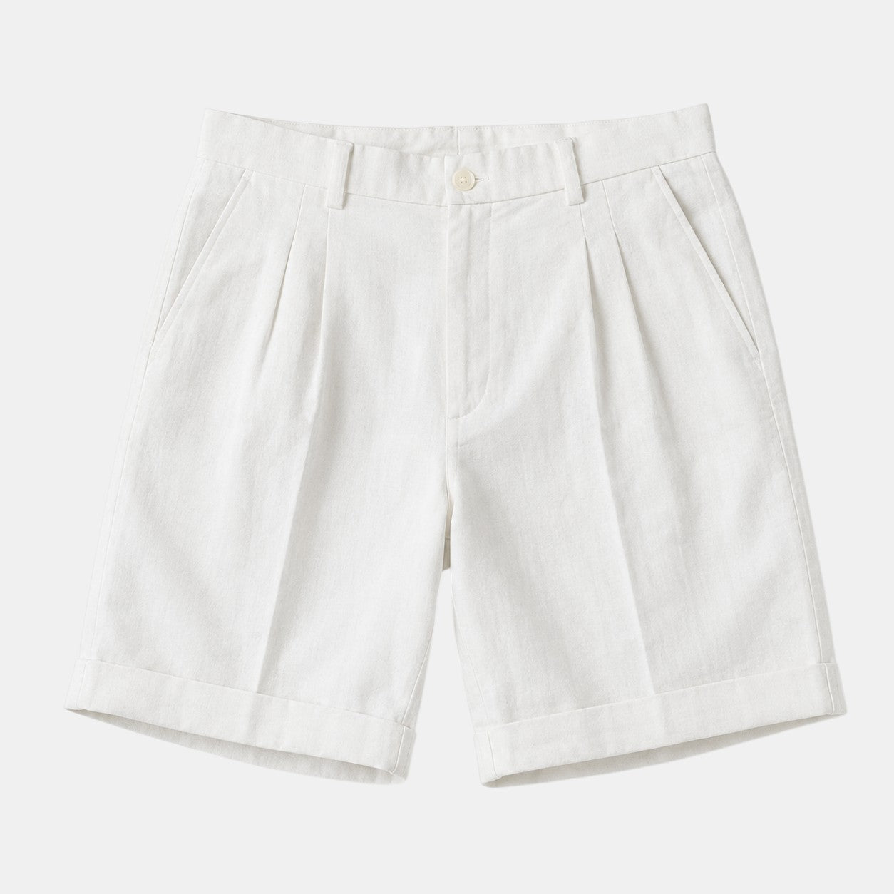 White shorts on a light gray background