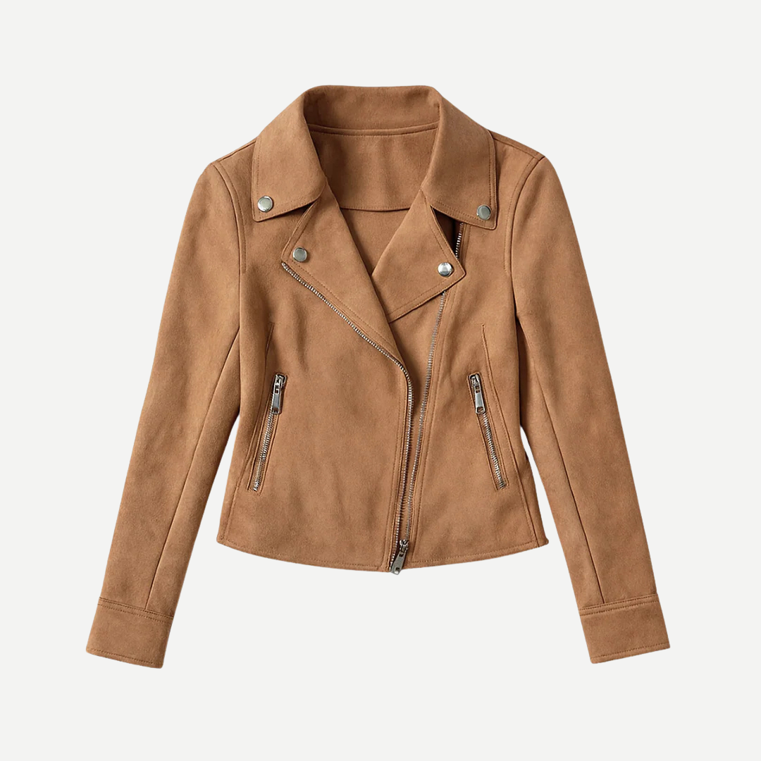 Belcien | Women’s Suede Biker Jacket