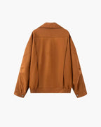 Belcien | Oversized Suede Bomber Jacket