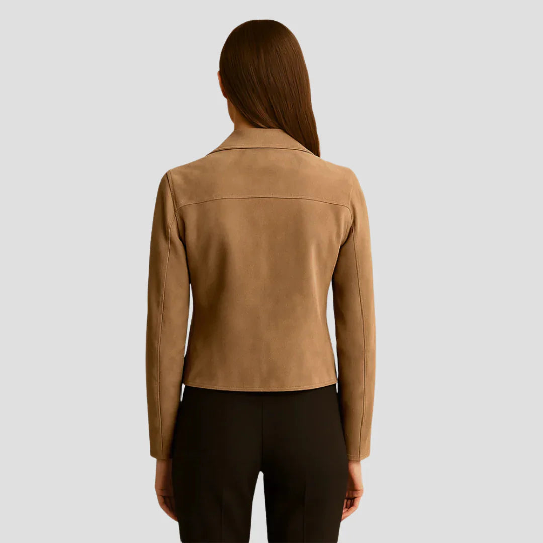Belcien | Women’s Suede Biker Jacket