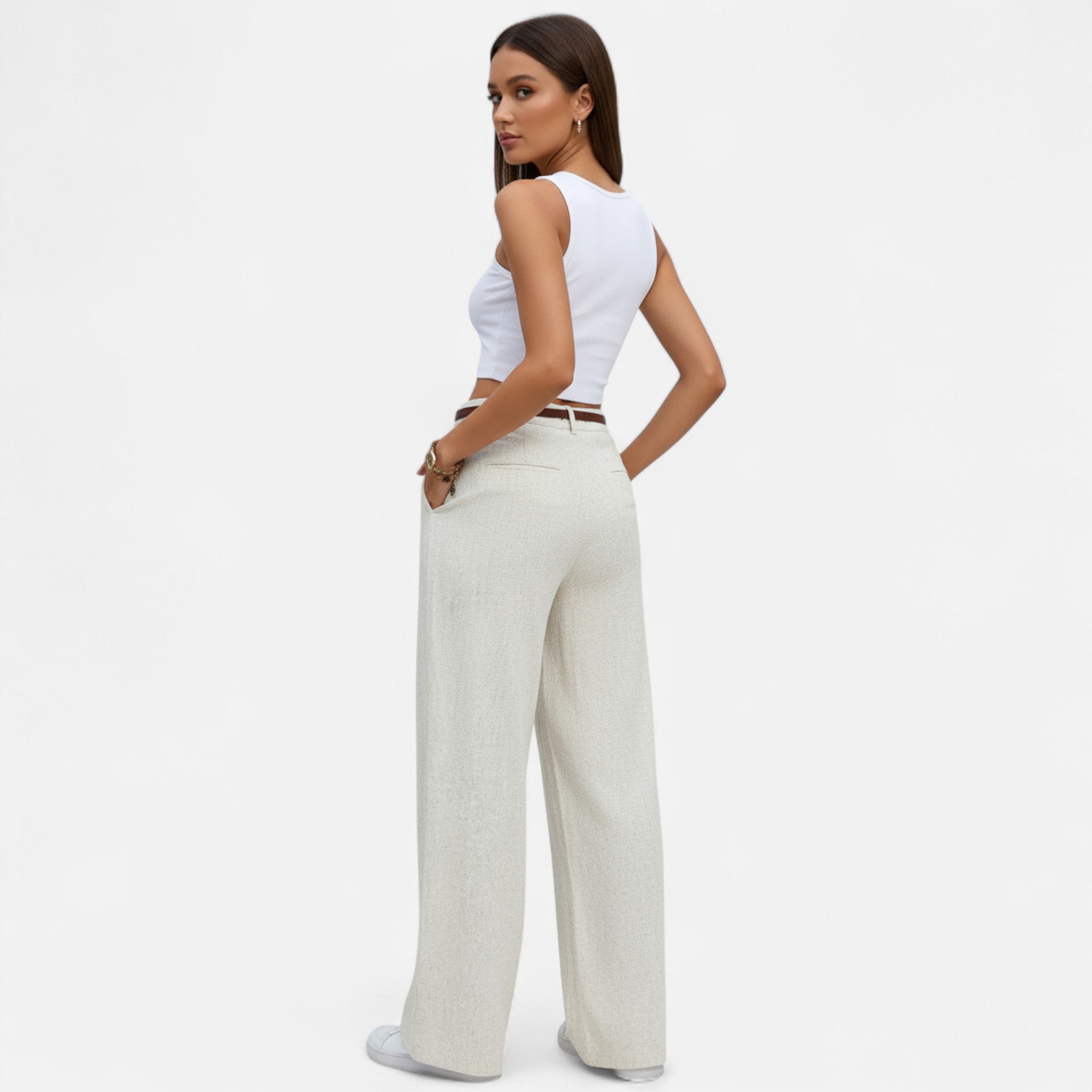 Belcien | Women’s Pleated Wide-Leg Trousers