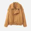 Belcien | Oversized Suede Bomber Jacket