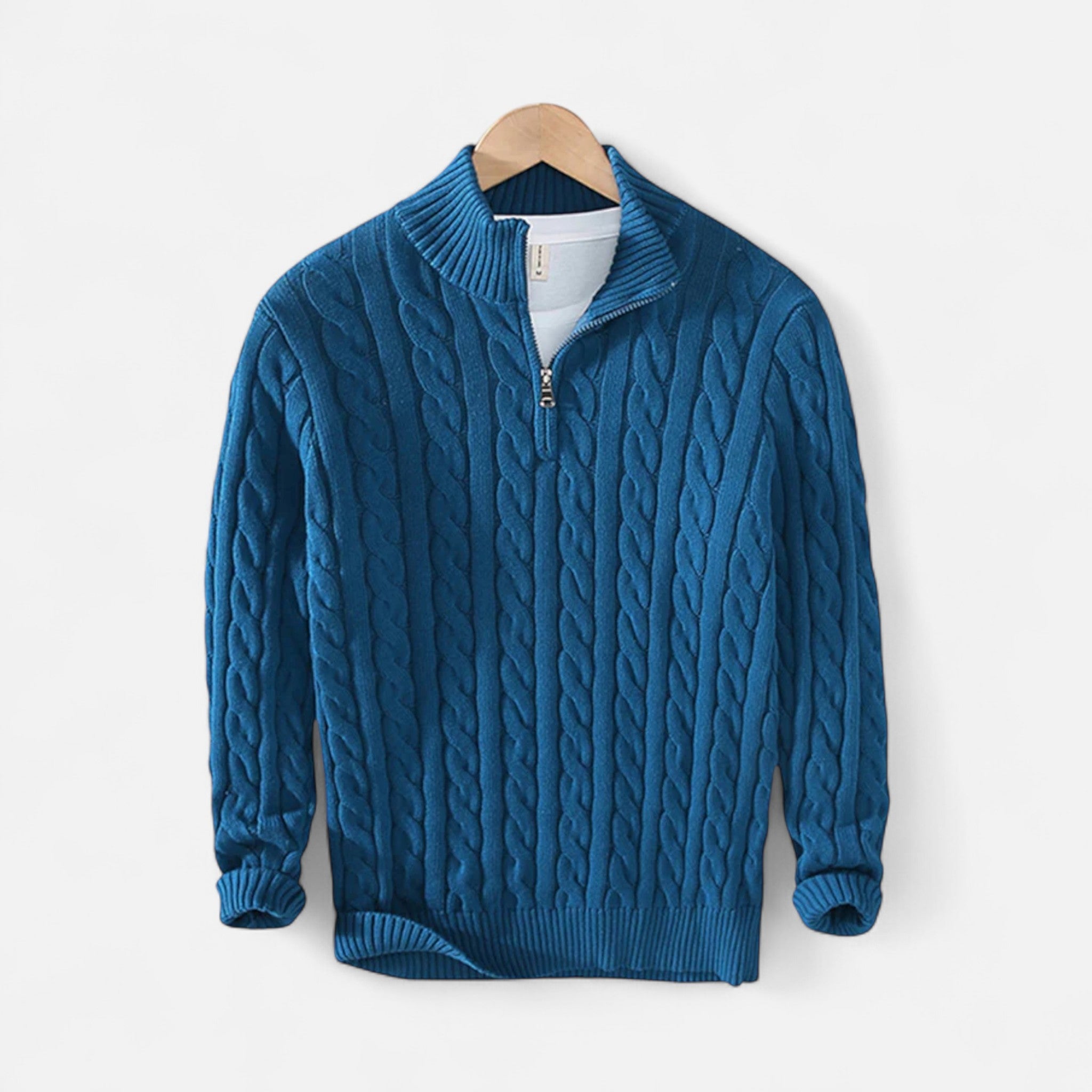 Belcien | Men’s Half-Zip Wool Blend Sweater