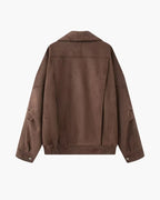 Belcien | Oversized Suede Bomber Jacket