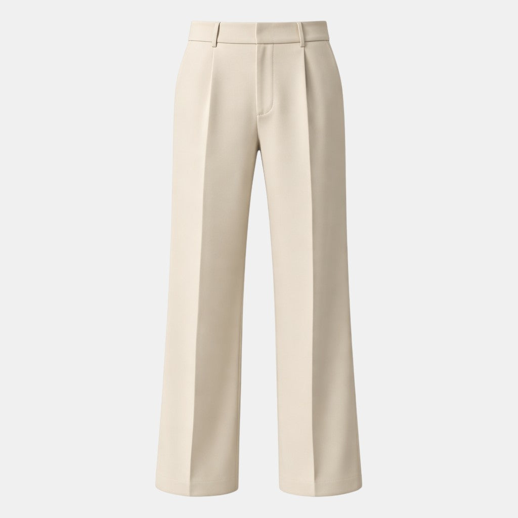 Beige pants on a light gray background