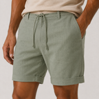 Men's Classic Linen Blend Shorts Breathable Everyday Comfort