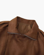 Belcien | Oversized Suede Bomber Jacket