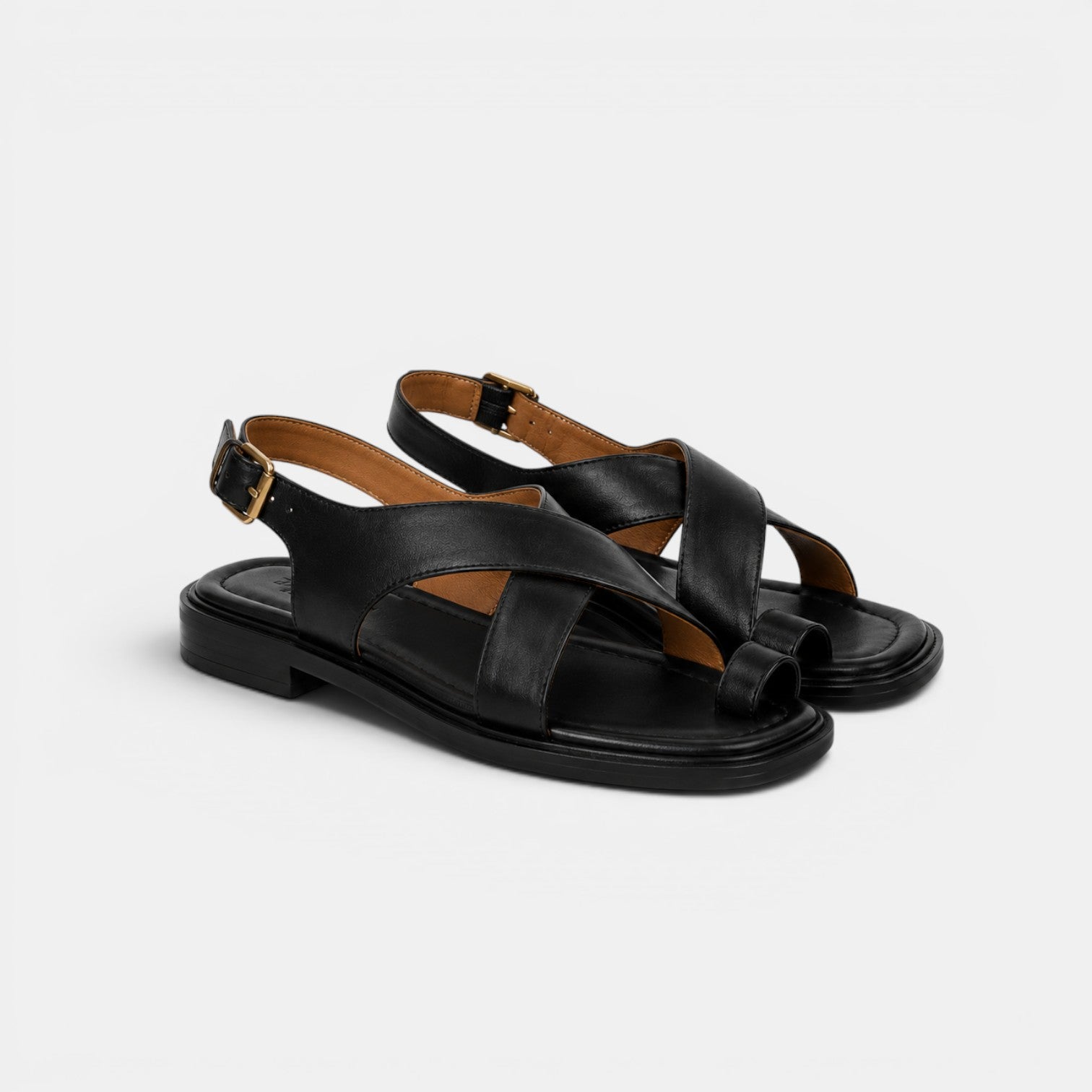 Belcien - Women's Leather Cross Sandals