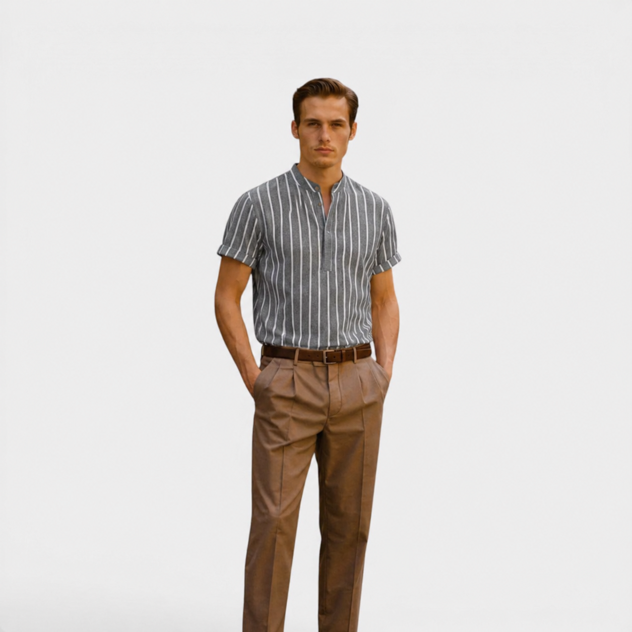 Belcien - Men’s Linen Polo Shirt