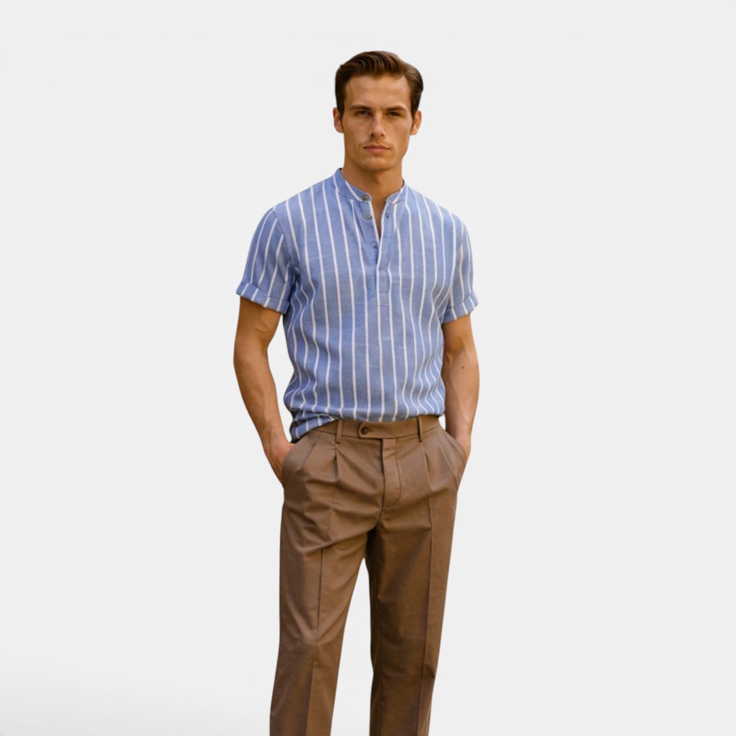 Belcien - Men’s Linen Polo Shirt