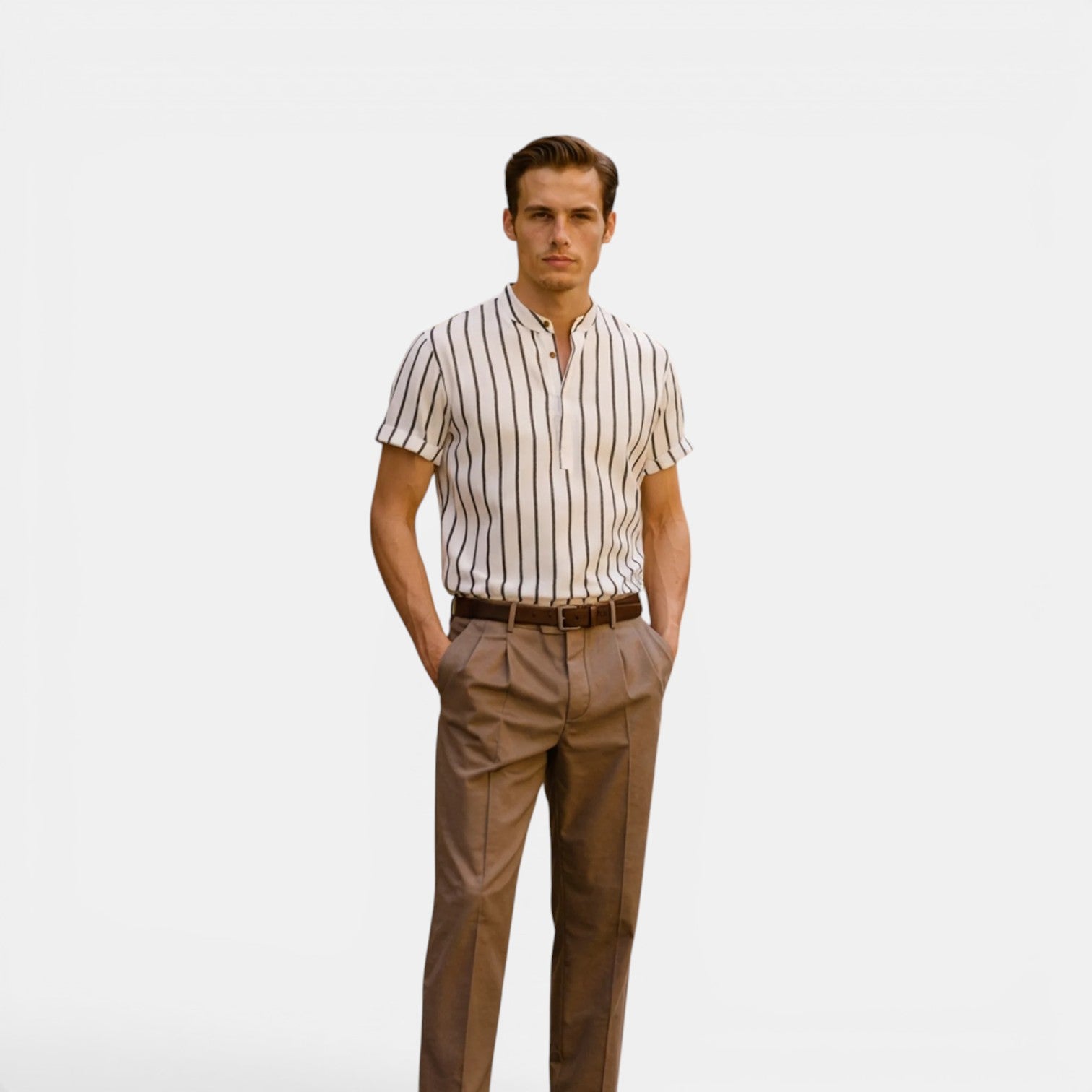 Belcien - Men’s Linen Polo Shirt