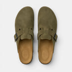 Men's Suede Clogs Cork Footbed Classic Comfort Slip-On Shoes