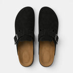 Men's Suede Clogs Cork Footbed Classic Comfort Slip-On Shoes