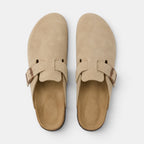Men's Suede Clogs Cork Footbed Classic Comfort Slip-On Shoes