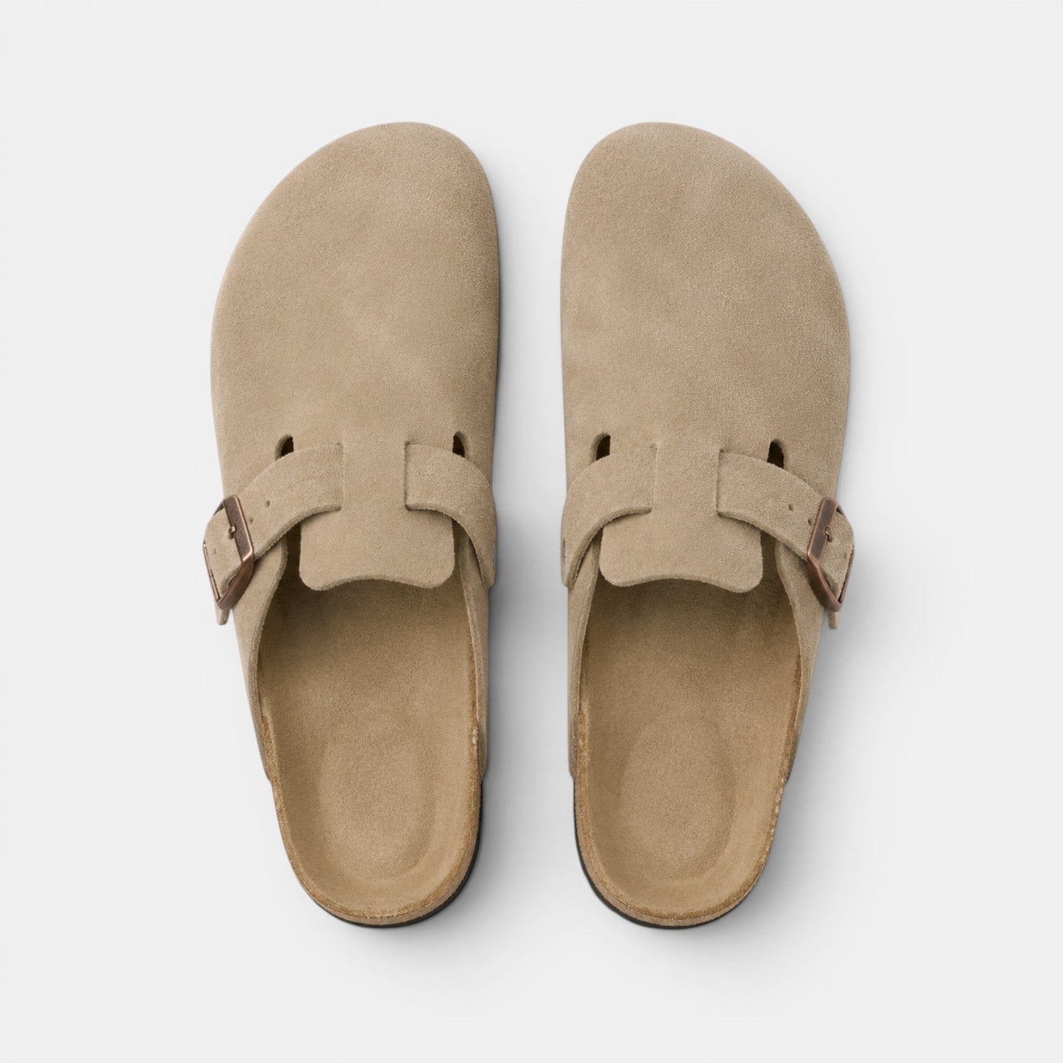 Men's Suede Clogs Cork Footbed Classic Comfort Slip-On Shoes