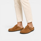 Men's Suede Clogs Cork Footbed Classic Comfort Slip-On Shoes