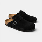 Men's Suede Clogs Cork Footbed Classic Comfort Slip-On Shoes
