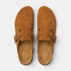Men's Suede Clogs Cork Footbed Classic Comfort Slip-On Shoes