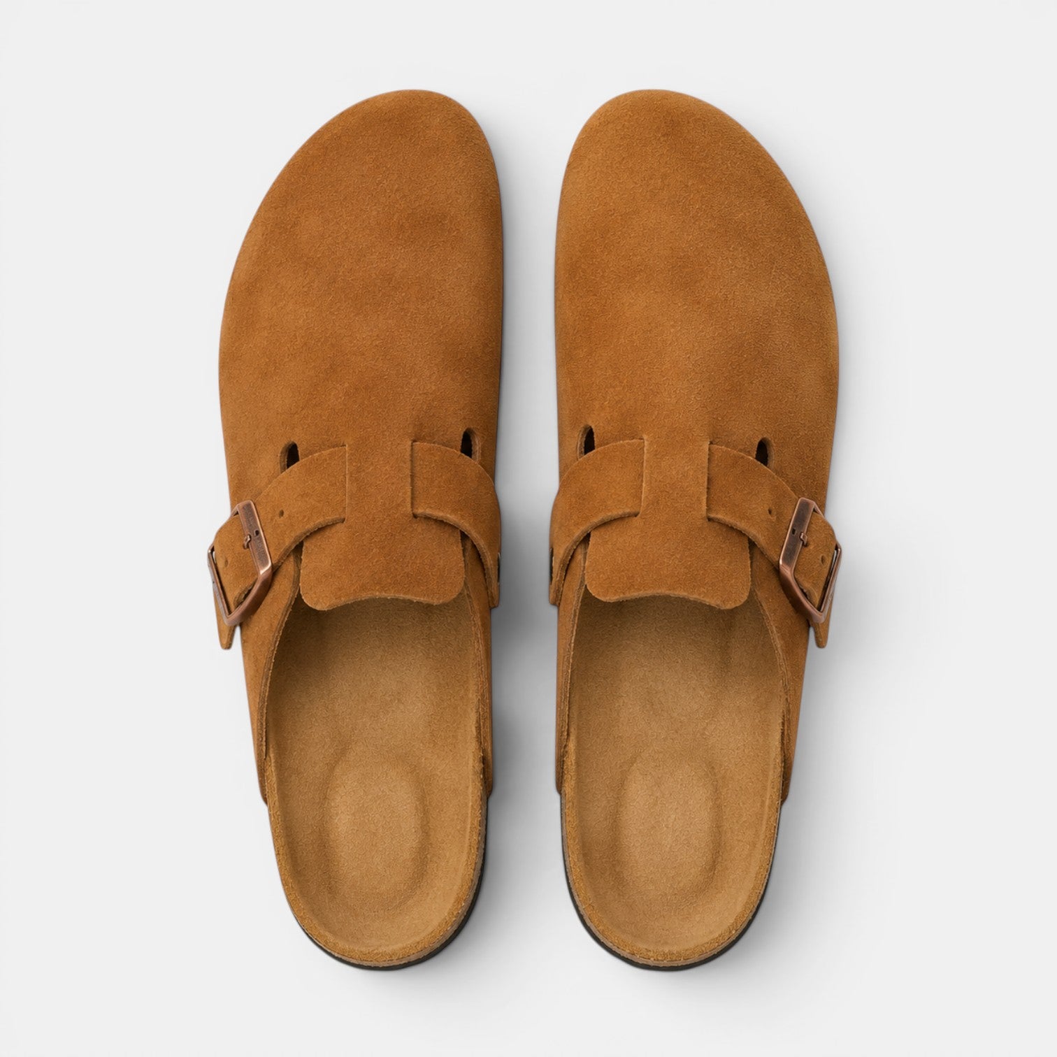 Men's Suede Clogs Cork Footbed Classic Comfort Slip-On Shoes