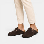 Men's Suede Clogs Cork Footbed Classic Comfort Slip-On Shoes