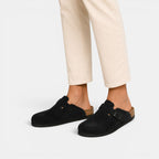 Men's Suede Clogs Cork Footbed Classic Comfort Slip-On Shoes