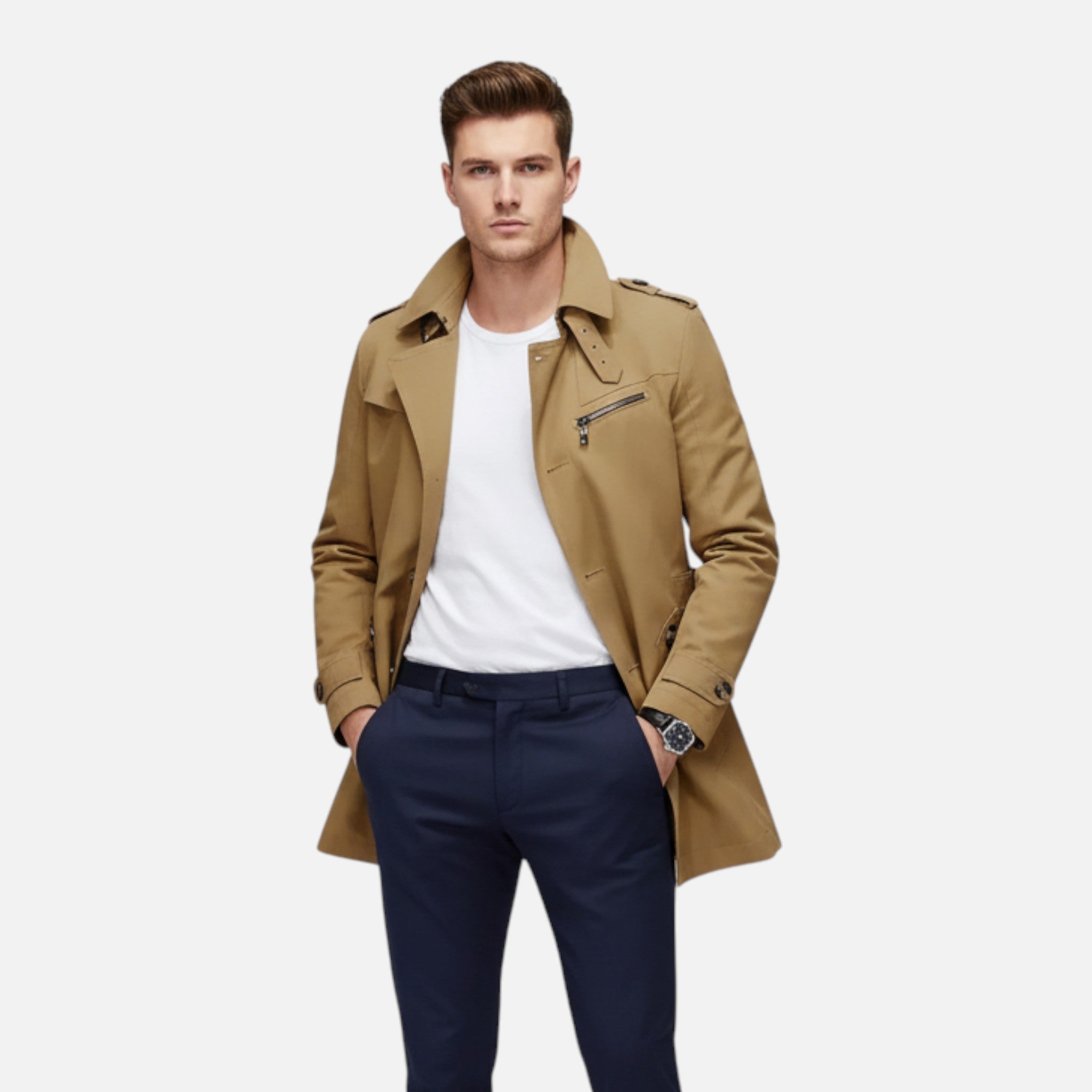 Belcien | Lightweight Refined Trench Coat