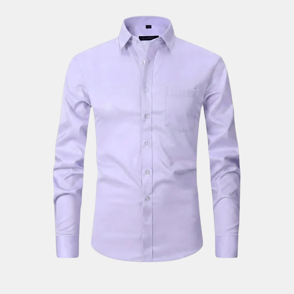 Light purple dress shirt on a white background