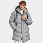 Men's Winter Trench Coat – Hooded Mid-Length Jacket