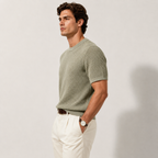 Men's Knitted Breathable Lightweight Textured Casual T-shirt