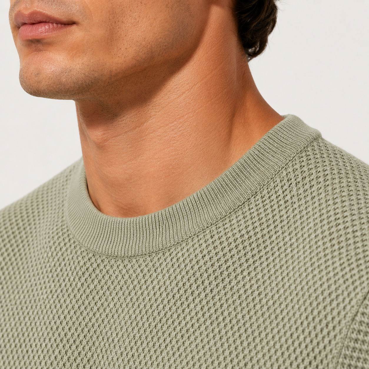 Men's Knitted Breathable Lightweight Textured Casual T-shirt