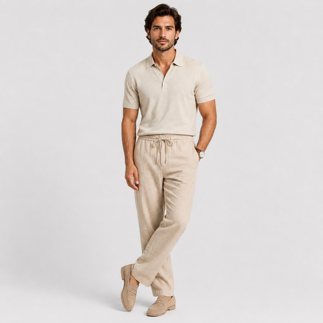 Men's Casual Trousers Elastic Waist Lightweight Comfort