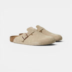 Men's Suede Clogs Cork Footbed Classic Comfort Slip-On Shoes