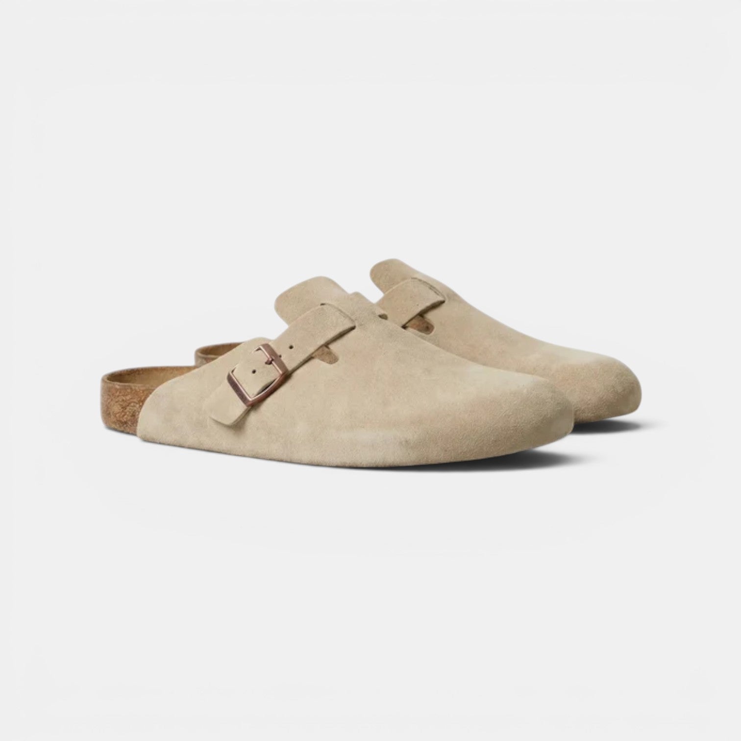 Men's Suede Clogs Cork Footbed Classic Comfort Slip-On Shoes