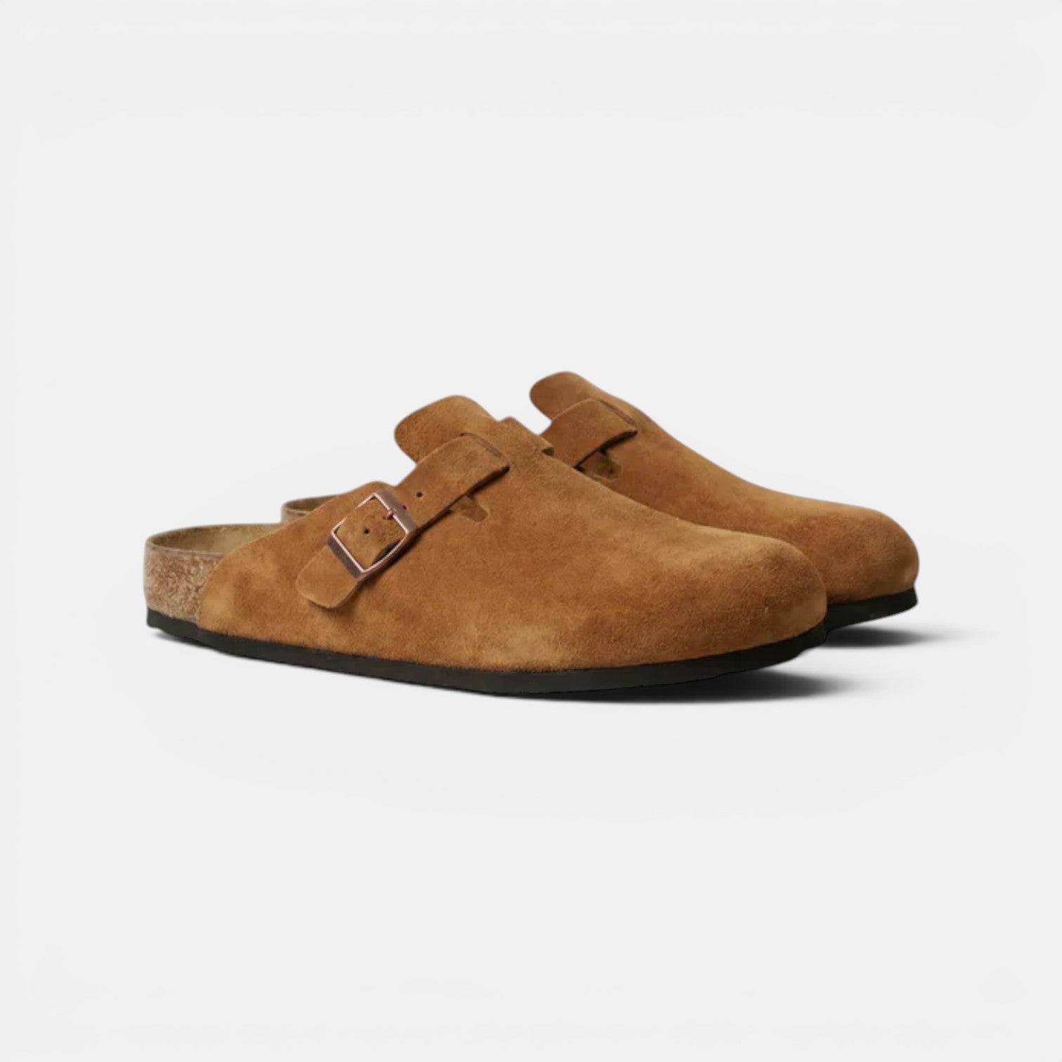 Men's Suede Clogs Cork Footbed Classic Comfort Slip-On Shoes