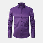 Purple dress shirt on a white background