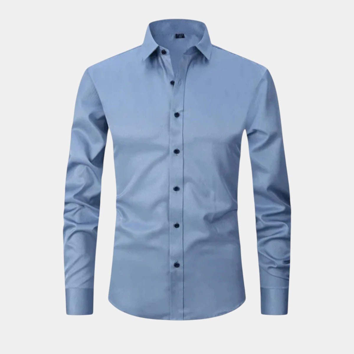 Light blue dress shirt on a light gray background