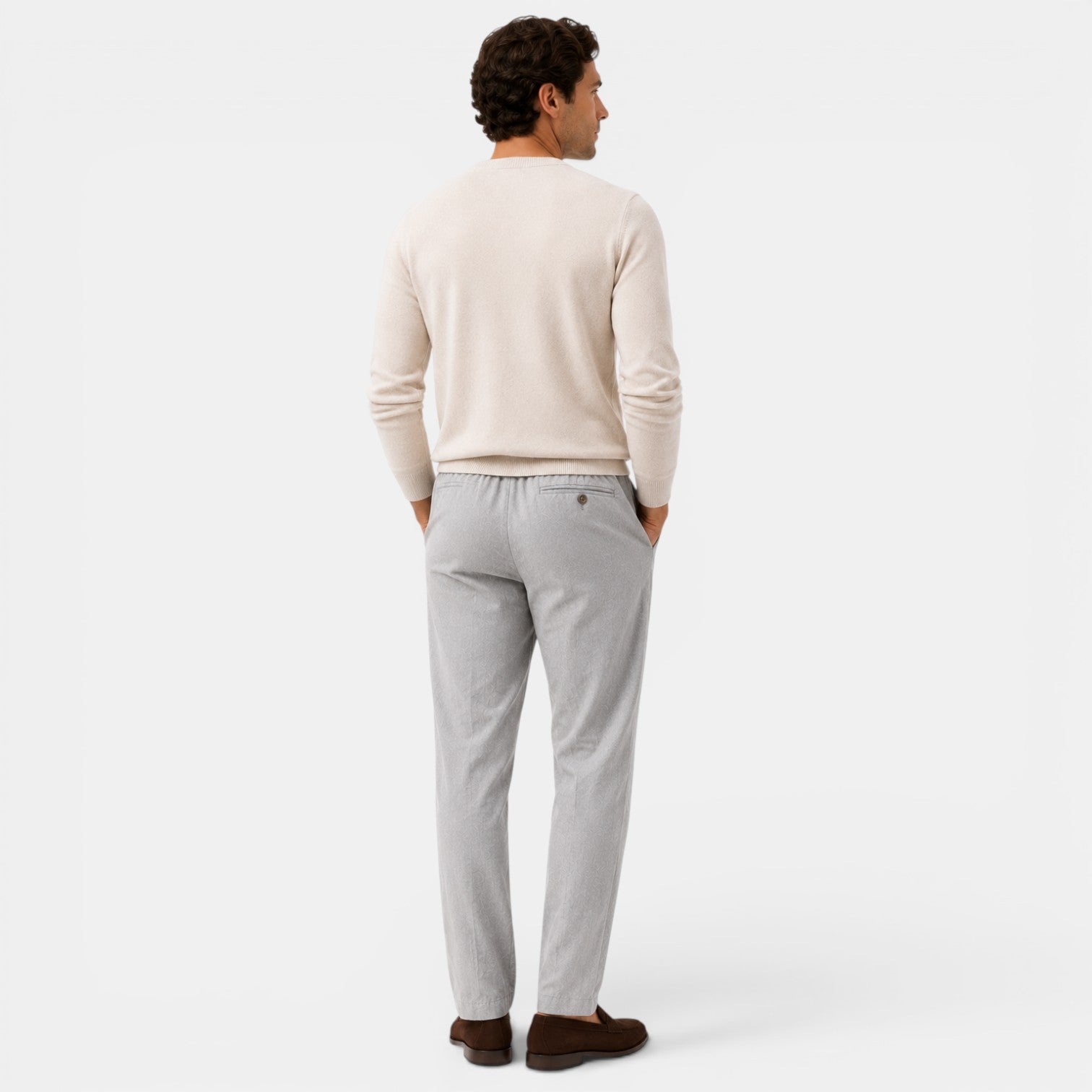 Men's Cotton Drawstring Pants Relaxed Fit Everyday Trousers