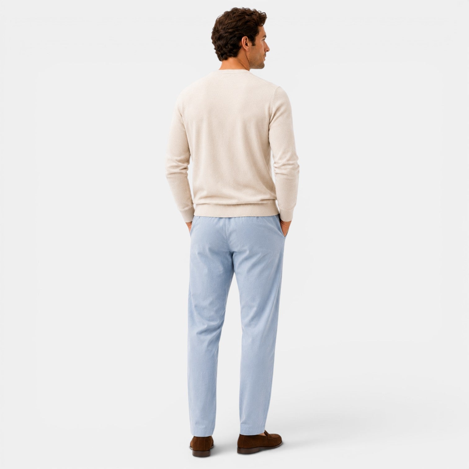 Men's Cotton Drawstring Pants Relaxed Fit Everyday Trousers