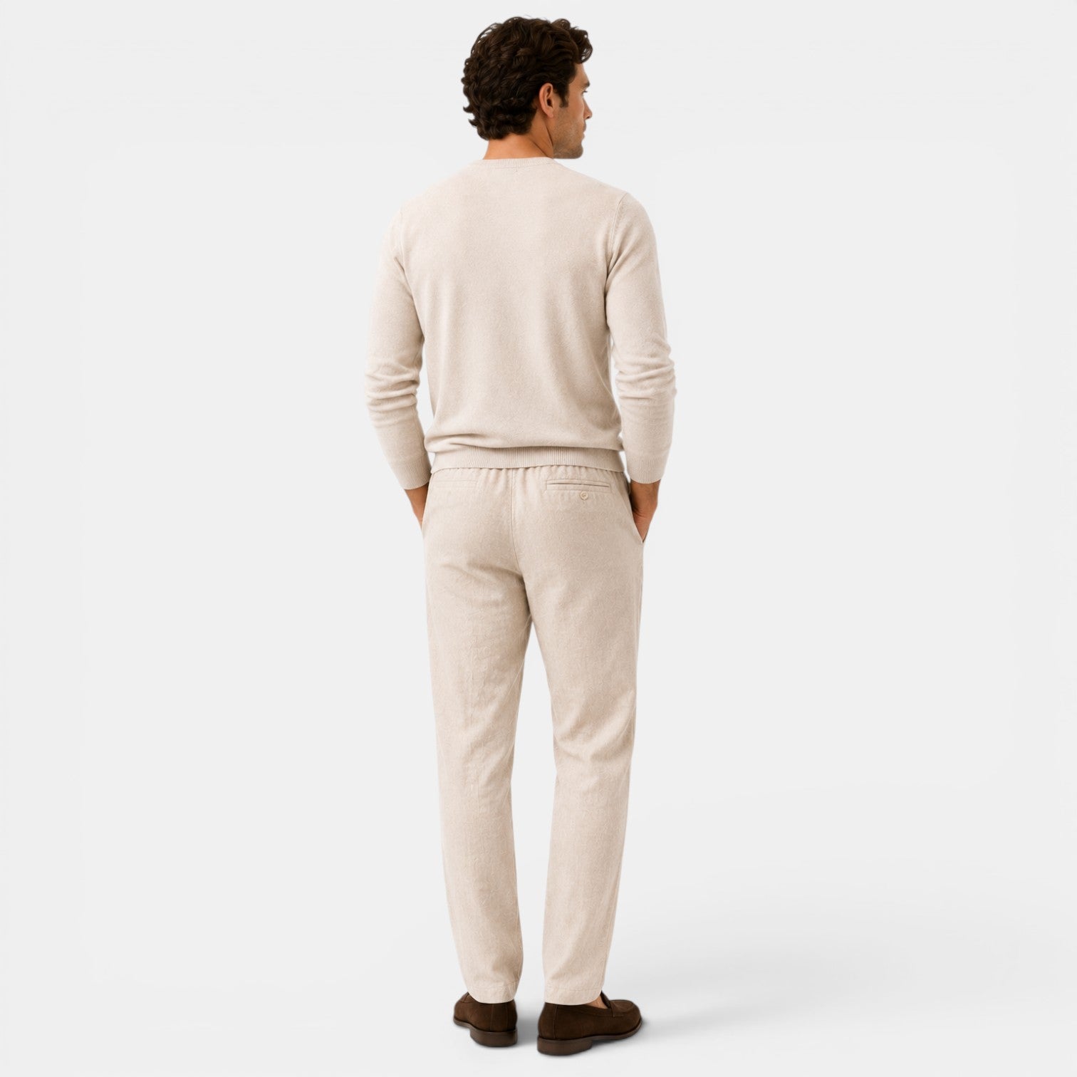 Men's Cotton Drawstring Pants Relaxed Fit Everyday Trousers