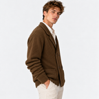 Men's Double Breasted Knit Cardigan – Lapel Collar Sweater