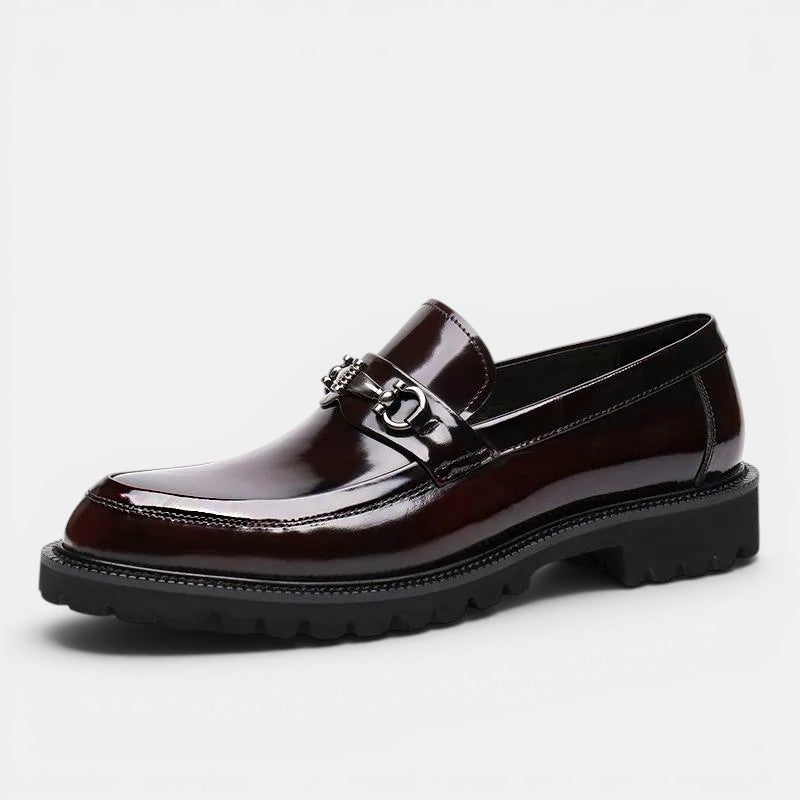 Belcien - Men’s Leather Lug Sole Horsebit Loafer