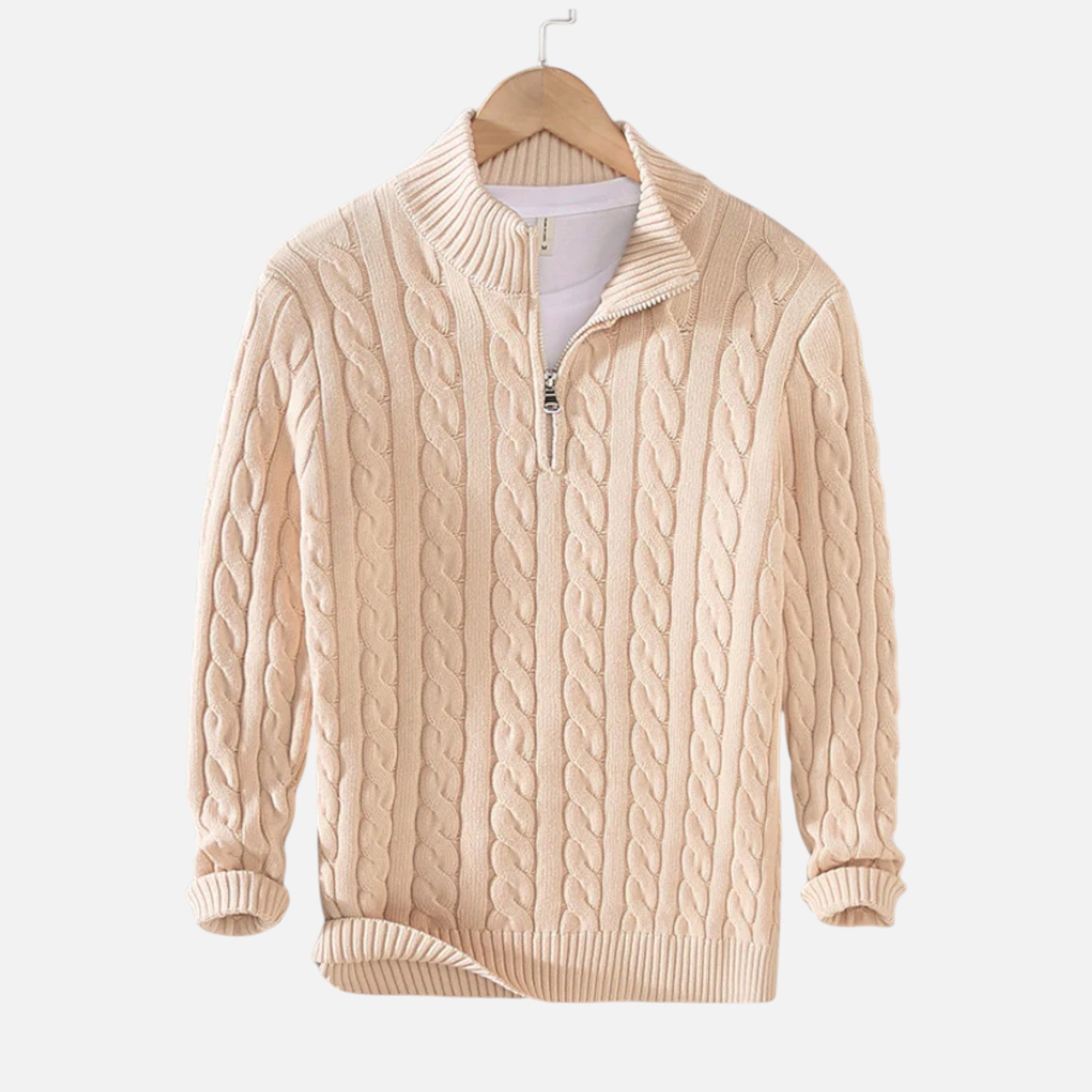 Belcien | Men’s Half-Zip Wool Blend Sweater